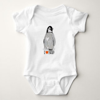 Body Para Bebê Coração do pinguim do bebê eu amo o dorminhoco da