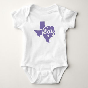 Body Para Bebê Coração do Texas Purple do Periwinkle