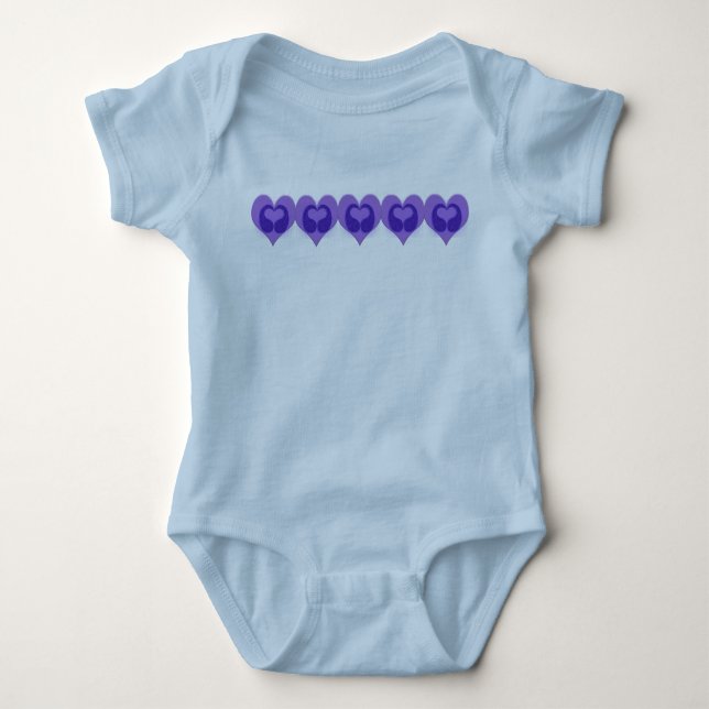 Body Para Bebê Coração dobro roxo (Frente)