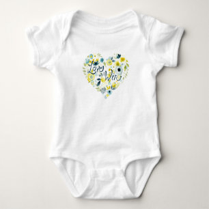 Body Para Bebê Coração Floral II