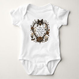 Body Para Bebê Coração Gótico Vintage