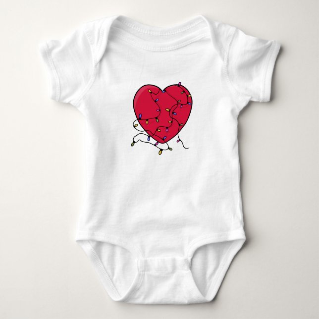 Body Para Bebê Coração iluminado (Frente)
