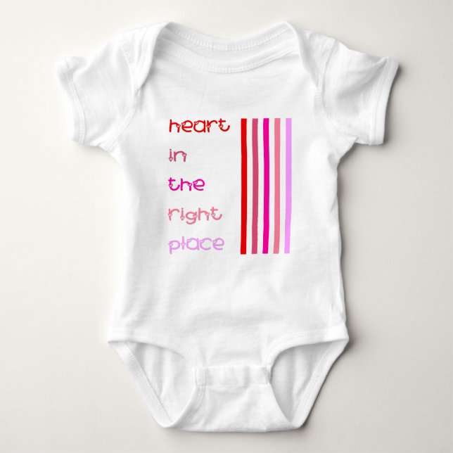 Body Para Bebê Coração no lugar certo (Frente)