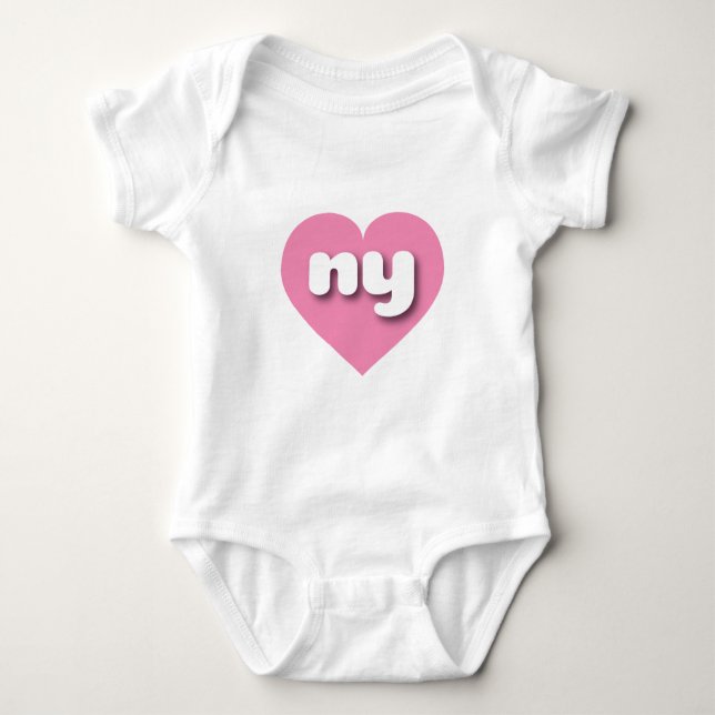 Body Para Bebê Coração rosa de Nova York - Eu amo ny (Frente)