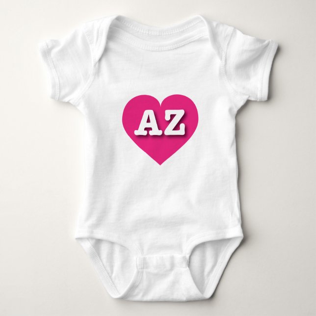 Body Para Bebê Coração Rosa Quente arizona - Eu amo AZ (Frente)