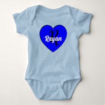 Coração Única de Bebê Menino com Nome - Monograma 