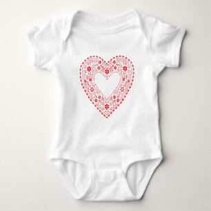 Body Para Bebê Coração Vermelho