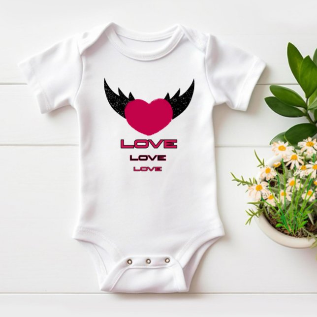 Body Para Bebê Coração voadora (Criador carregado)