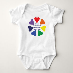 Body Para Bebê Corações Arco-Íris