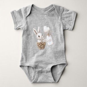 Body Para Bebê Corações brancos num Chá de fraldas XOXO
