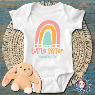 Body Para Bebê Corações coloridos de arco-íris da Irmãzinha