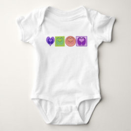 Body Para Bebê Corações & cores múltiplos