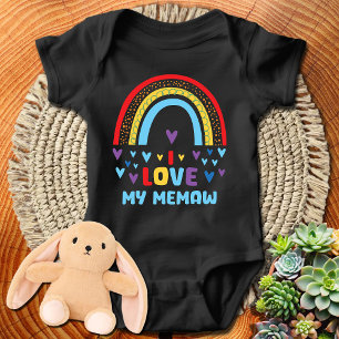 Body Para Bebê Corações de Arco-Íris Eu Amo Minha Vovó