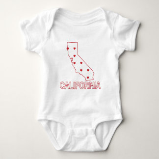 Body Para Bebê Corações de Califórnia