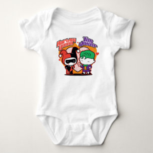 Body Para Bebê Corações de Chibi Harley Quinn e Chibi