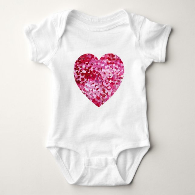 Body Para Bebê Corações de Confetes Rosa (Frente)