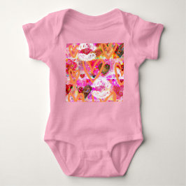 Body Para Bebê Corações e Lábios