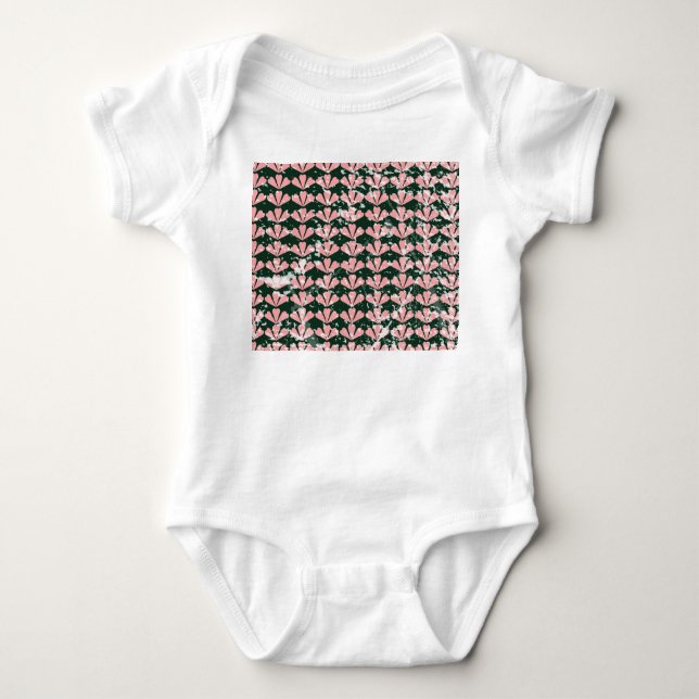 Body Para Bebê Corações e padrão de flores. (Frente)