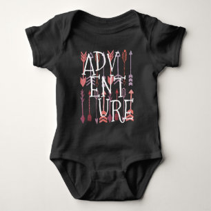 Body Para Bebê Coral preto Aztec Patten Baby Girl