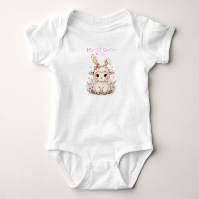 Body Para Bebê Cordeiro de Páscoa Personalizado para Bebê (Frente)
