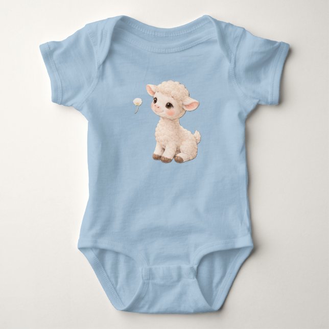 Body para Bebê Cordeiro – Roupa de Bebê Suave da F (Frente)