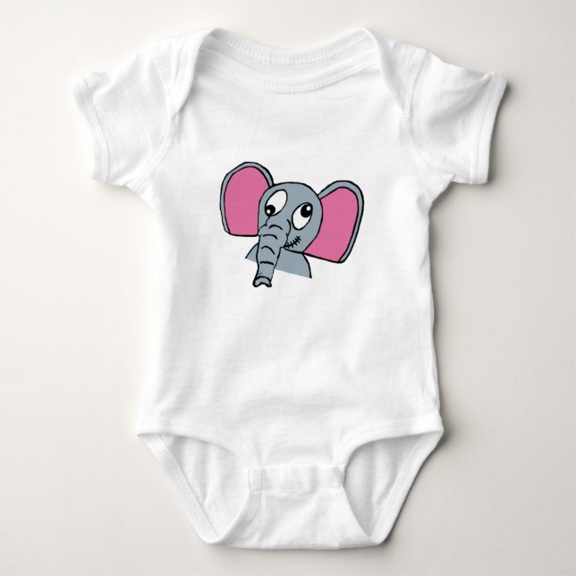 Body Para Bebê Cordelia Elephant Baby One-sie Baby Bodysuit (Frente)