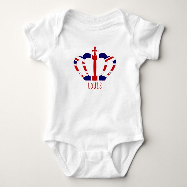 Body Para Bebê Coroa Britânica Real | Personalizado (Frente)