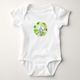 Body Para Bebê Coroa de Natal Verde Elegante Monograma Nome Perso