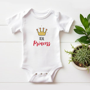 Body Para Bebê Coroa dourada para princesa