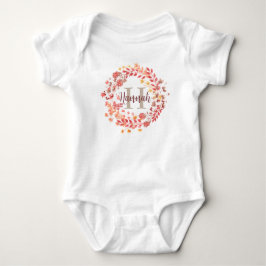 Body Para Bebê Coroa Floral Outono Fazenda Assinatura