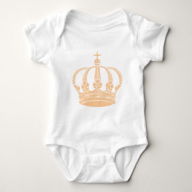 Body Para Bebê Coroa Real 02 - Areia (Frente)