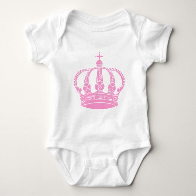 Body Para Bebê Coroa Real 02 - Rosa (Frente)