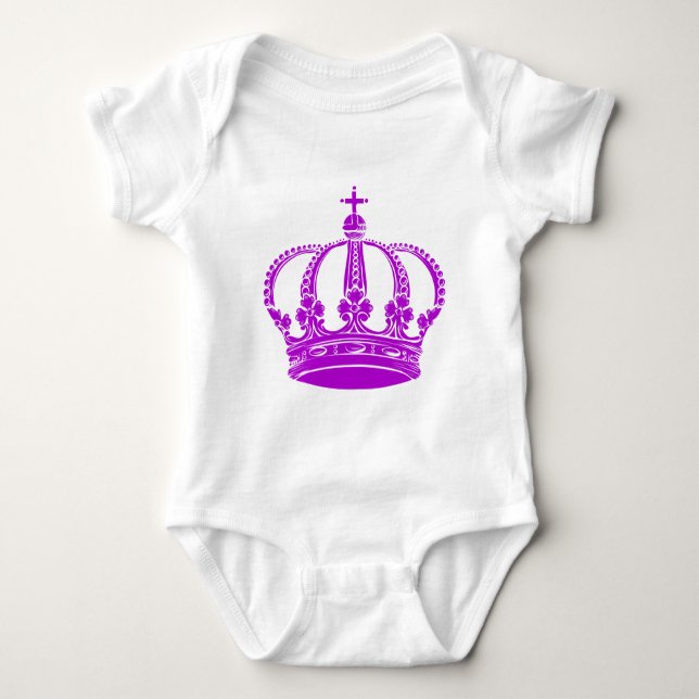 Body Para Bebê Coroa Real 02 - Roxo (Frente)