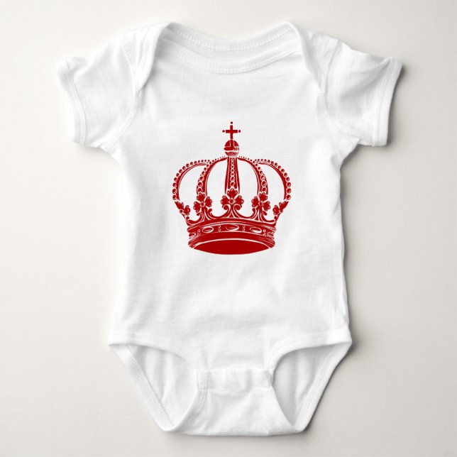 Body Para Bebê Coroa Real 02 - Vermelho Rubi (Frente)