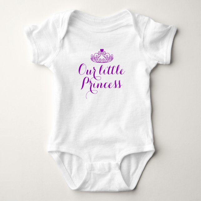 Body Para Bebê Coroa Roxa/Coração Nossa Pequena Princesa (Frente)