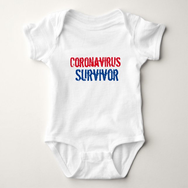Body Para Bebê Coronavírus Survivor Baby One-Piece (Frente)