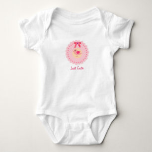 Body Para Bebê Corpo De Bebê De Pássaro Rosa E Branco