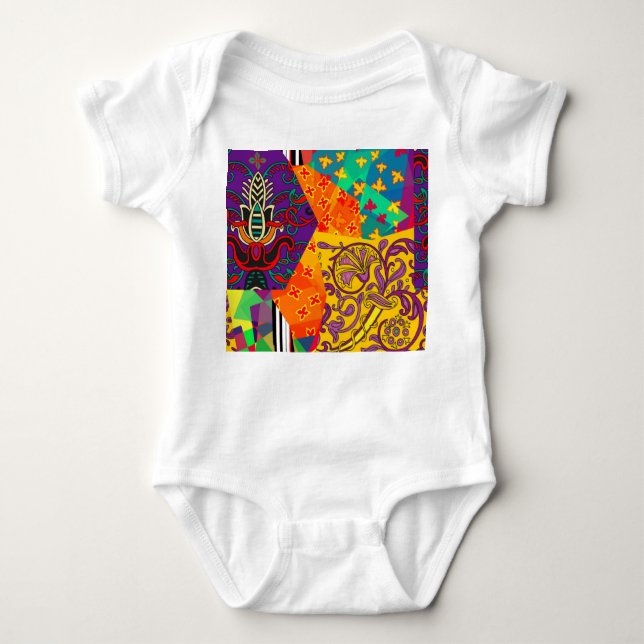 Body Para Bebê Corpo Festivo Turco Indiano Mandala (Frente)