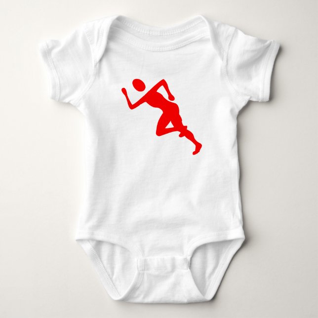 Body Para Bebê Correndo - Vermelho (Frente)