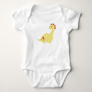 Body Para Bebê Cortar dinossauro amarelo