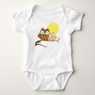 Body Para Bebê Coruja bonito na árvore