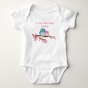 Body Para Bebê Coruja Irmã Correspondente Criança T-Shirt