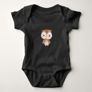 Body Para Bebê Coruja marrom fofa