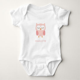 Body Para Bebê 'Coruja Rosa', lindo presente personalizado Pocket