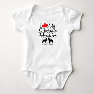 Body Para Bebê Costume Amo Meus Dois Hussein Siberianos
