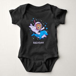 Body Para Bebê Costume submarino de gatos e golfinhos