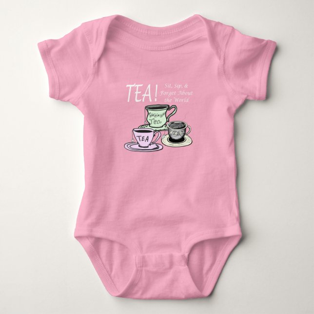Body Para Bebê Cota de Positividade do Tea Lover - Sit Sip Esqueç (Frente)