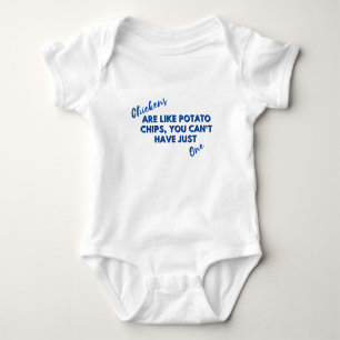 Body Para Bebê Cota Engraçada de Frango: Frango e Azul-Batata