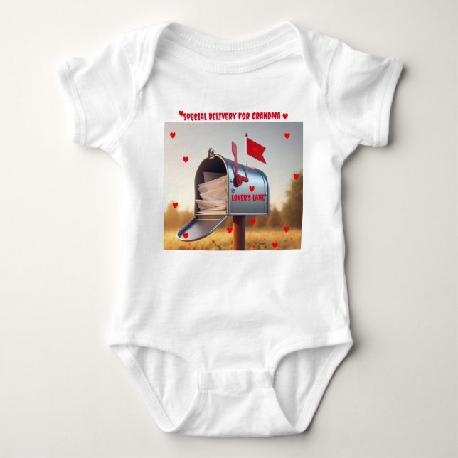 Body Para Bebê Country Mailbox Special Delivery for Grandma  (Frente)
