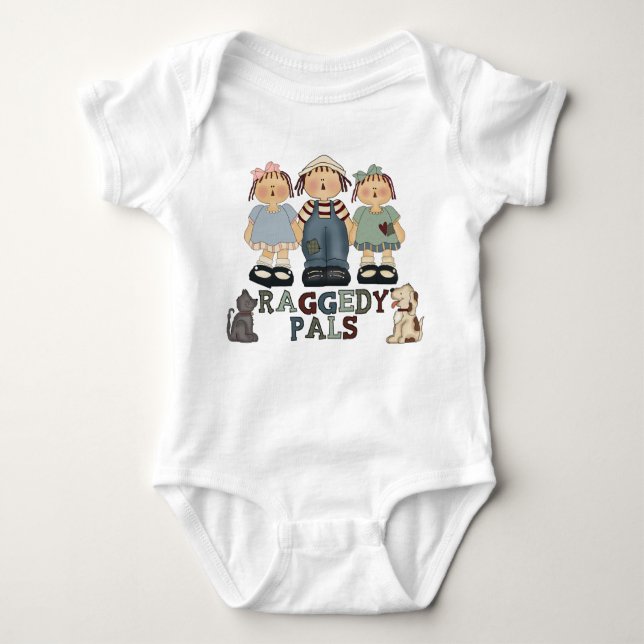 Body Para Bebê Country Raggedy Ann e Andy Pals Criança Bodydress (Frente)